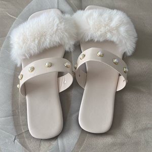 FAUX FUR SANDALS